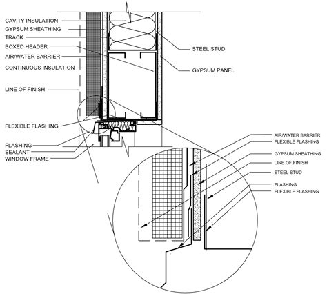 steel box window detail|exterior window detail.